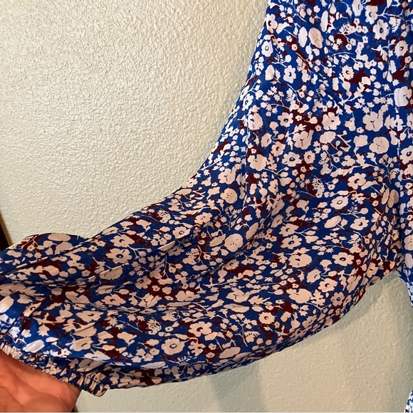 Apiece Apart Mini Mitte Dress in Piet Floral Blue, size XS, Flowy Drapey Spring - Picture 6 of 13